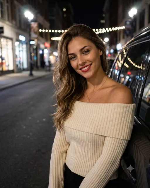 Young Woman Night Street Portrait