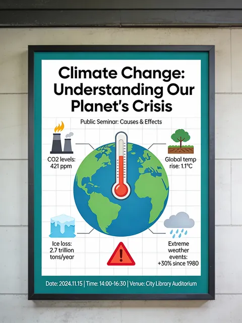 Informative Climate Change Seminar Poster