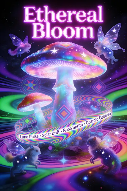 Psychedelic Music Festival Poster "Ethereal Bloom"