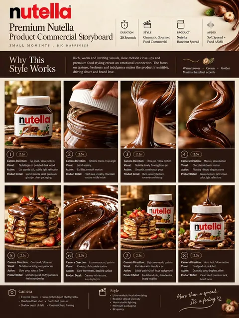 Premium Nutella Commercial Storyboard