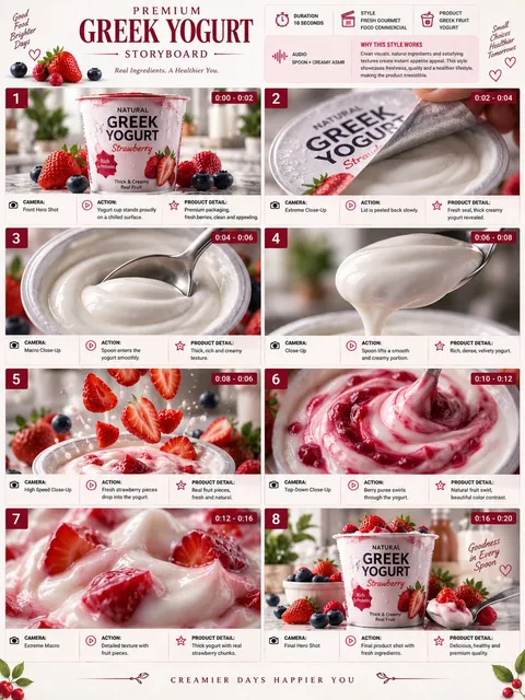 Greek Yogurt Commercial Storyboard