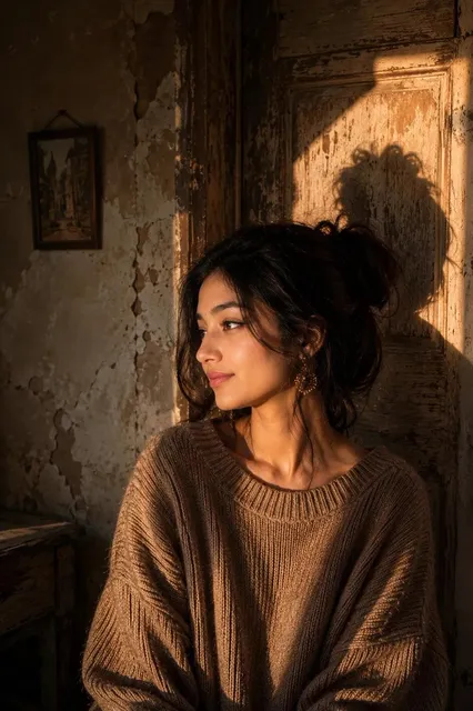 Vintage Golden Hour Face Identity Portrait